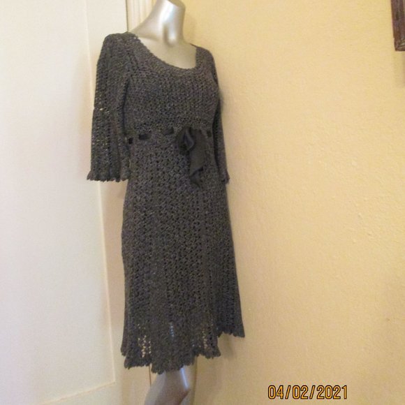 Cynthia Steffe Crochet Tweed Empire Waist Dress Small - Picture 2 of 8